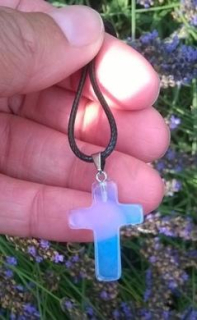 Minerální náhrdelník Opalit kříž (X1365)