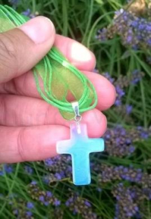 Minerální náhrdelník Opalit kříž (X1366)