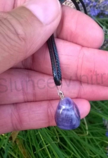 Náhrdelník přívěšek s ametystem (X1372)