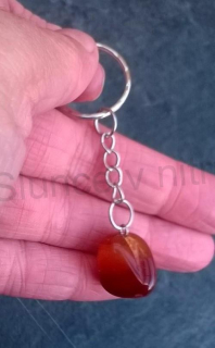 Přívěsek na klíče - minerální karneol s achátem (X1401)