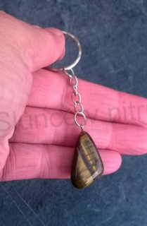 Přívěsek na klíče - minerální tygří oko (X1406)