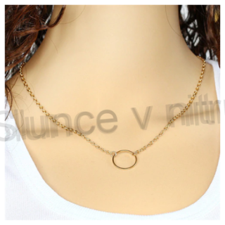 Náhrdelník, přívěšek kroužek zlatý (BD78)