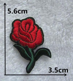 Nášivka růže, růžička, kytička 5,6 x 3,5 cm (C647)