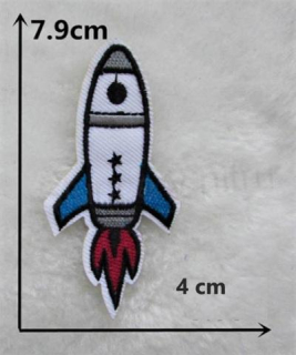 Nášivka raketa 7,9 x 4 cm (C100)