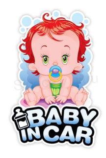 Samolepka na auto Dítě v autě Baby In Car (Holčička) (E683)