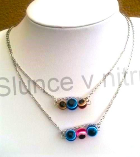 Řetízkový náhrdelník s příveškem oka, Hamsa (BD649)