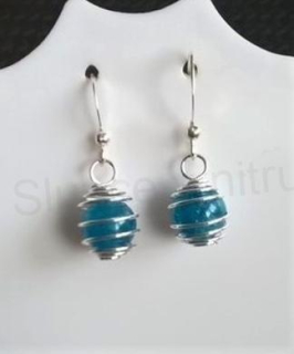 Minerální apatitové ozdobné náušnice platinové 8,2 x 8,2 mm (X1473) 