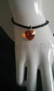 Pandora náramek swarovski elements oranžový (BC555)