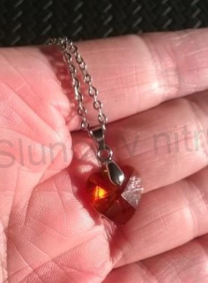 Náhrdelník s rakouským křišťálovým srdcem Swarovsk Elements (BD658)