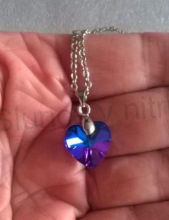 Náhrdelník s rakouským křišťálovým srdcem Swarovsk Elements (BD659)