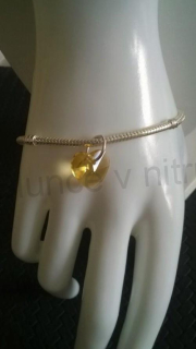 Pandora náramek swarovski elements žluté srdce (BC557)