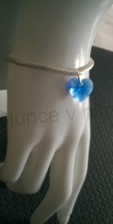 Pandora náramek swarovski elements tmavě modré srdce (BC557)