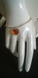 Pandora náramek swarovski elements oranžové srdce (BC557)