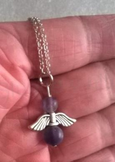 Minerální náhrdelník Anděl, andílek - Ametyst (X1505) 
