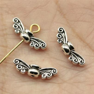 Andělské křídlo 14 x 5 x 3 mm platinové (AC267)