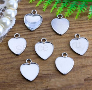 Lůžko srdce 12 mm - nerez ocel (AD161)