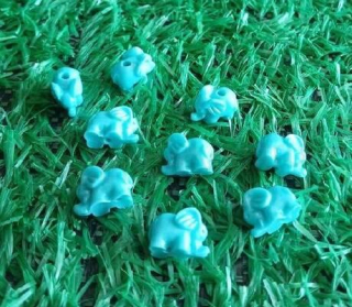 Slon korálek barevný světle modrá (AC280)