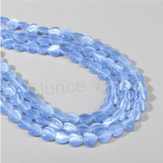 Minerální korálek kočičí oko 8 x 8 mm světle modrý (X1550)