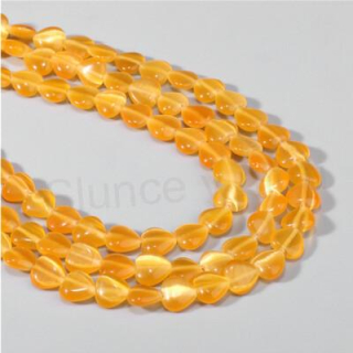 Minerální korálek kočičí oko 8 x 8 mm žluto oranžový (X1550)