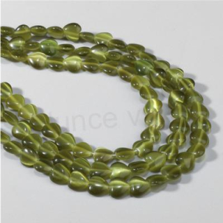 Minerální korálek kočičí oko 8 x 8 mm zelený tmavý (X1550)