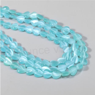 Minerální korálek kočičí oko 8 x 8 mm tyrkys modrý (X1550)