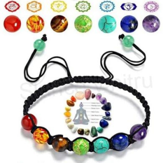 Čakrový náramek s korálky minerálů (X1556)