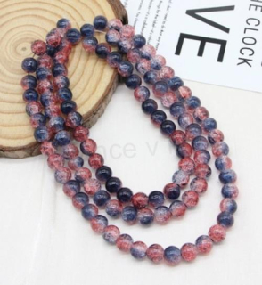 Skleněné dvoubarevné korálky 8 mm (AC284)