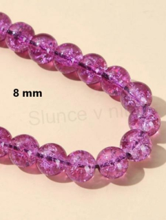 Skleněné fialové korálky 8 mm (AC286)