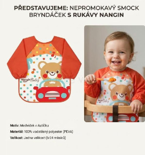 Bryndák s rukávy Vicloon nepromokavý oranžový 6 měsíců až 3 roky (W303)